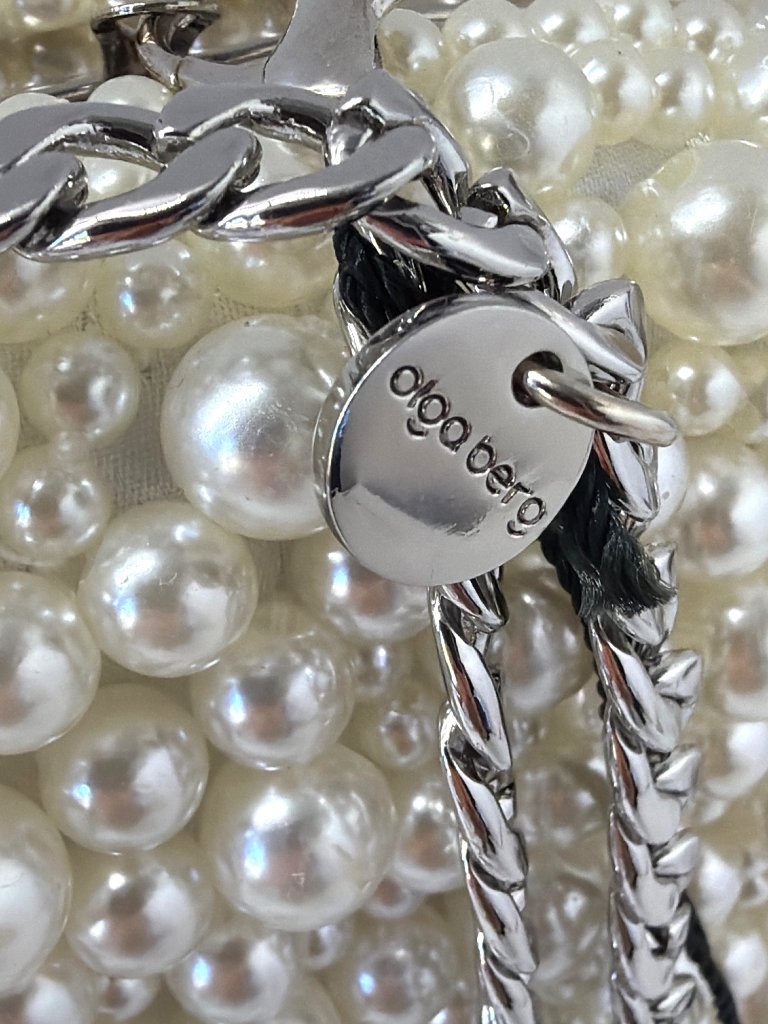 Olga Berg Valentina Faux Pearl Clutch Elegant Evening Bag — image 6 of 8